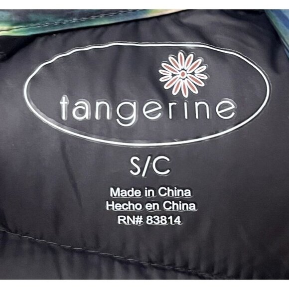 Tangerine Vest Womens Size S Black Multicolor Down Filled Puffer Full Zip Bold - Picture 7 of 8